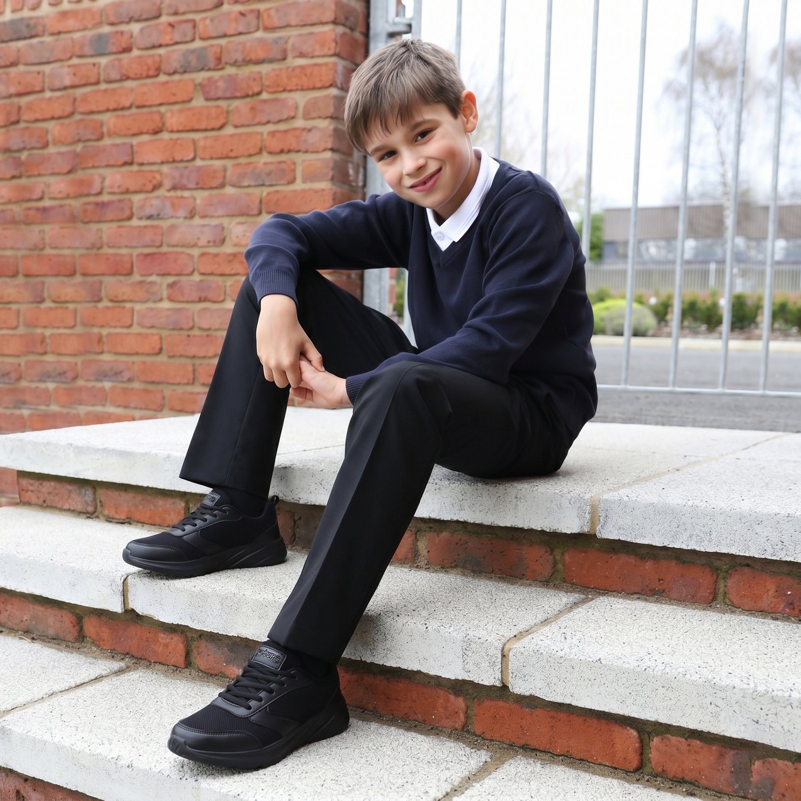 Genex School Shoes for Kids (Black, 15-16 Years) - Image 13