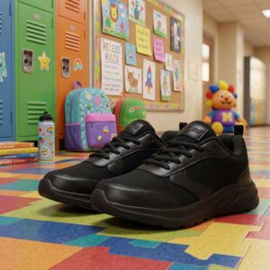 Genex School Shoes for Kids (Black, 15-16 Years)