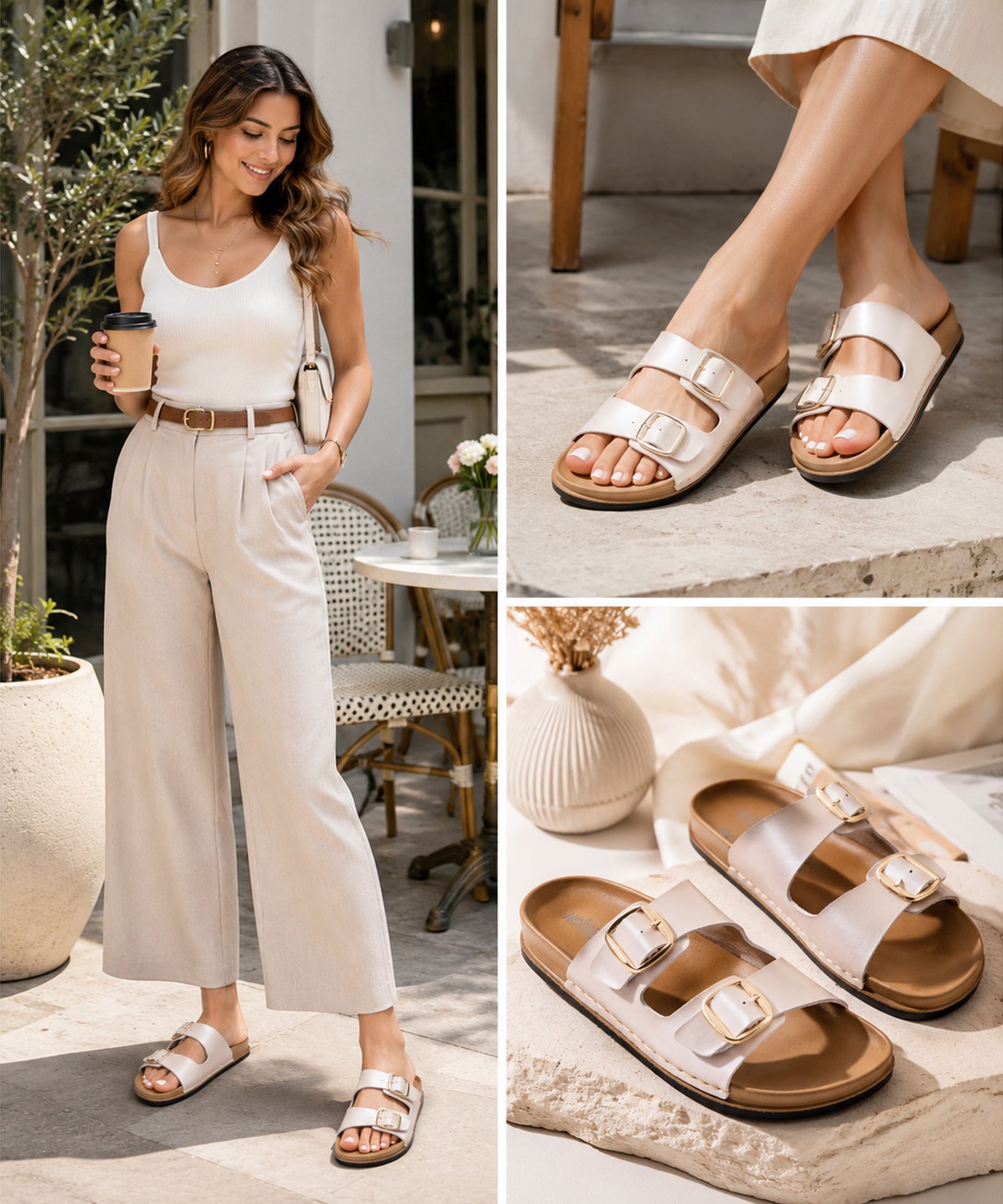 Stella Sandal for Women (Silver Tan) - Image 4