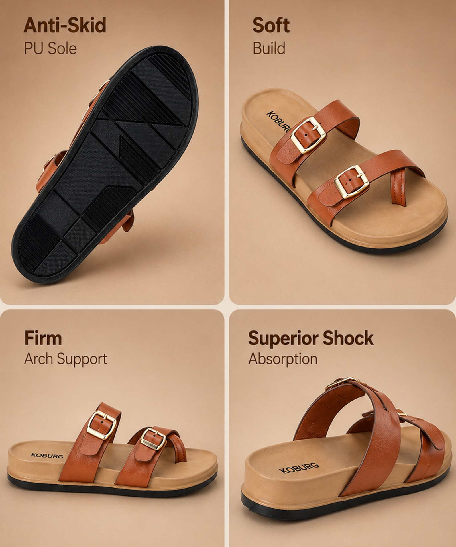Sia Sandal for Women (Tan) - Image 6