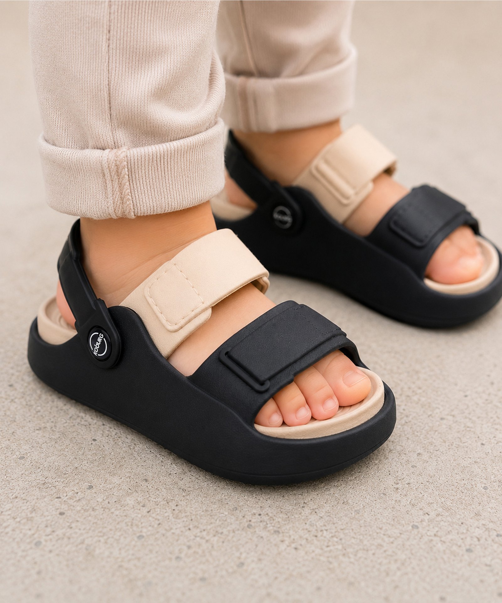 Koburg FunLite Kids Sandals (Black Beige) - Image 2