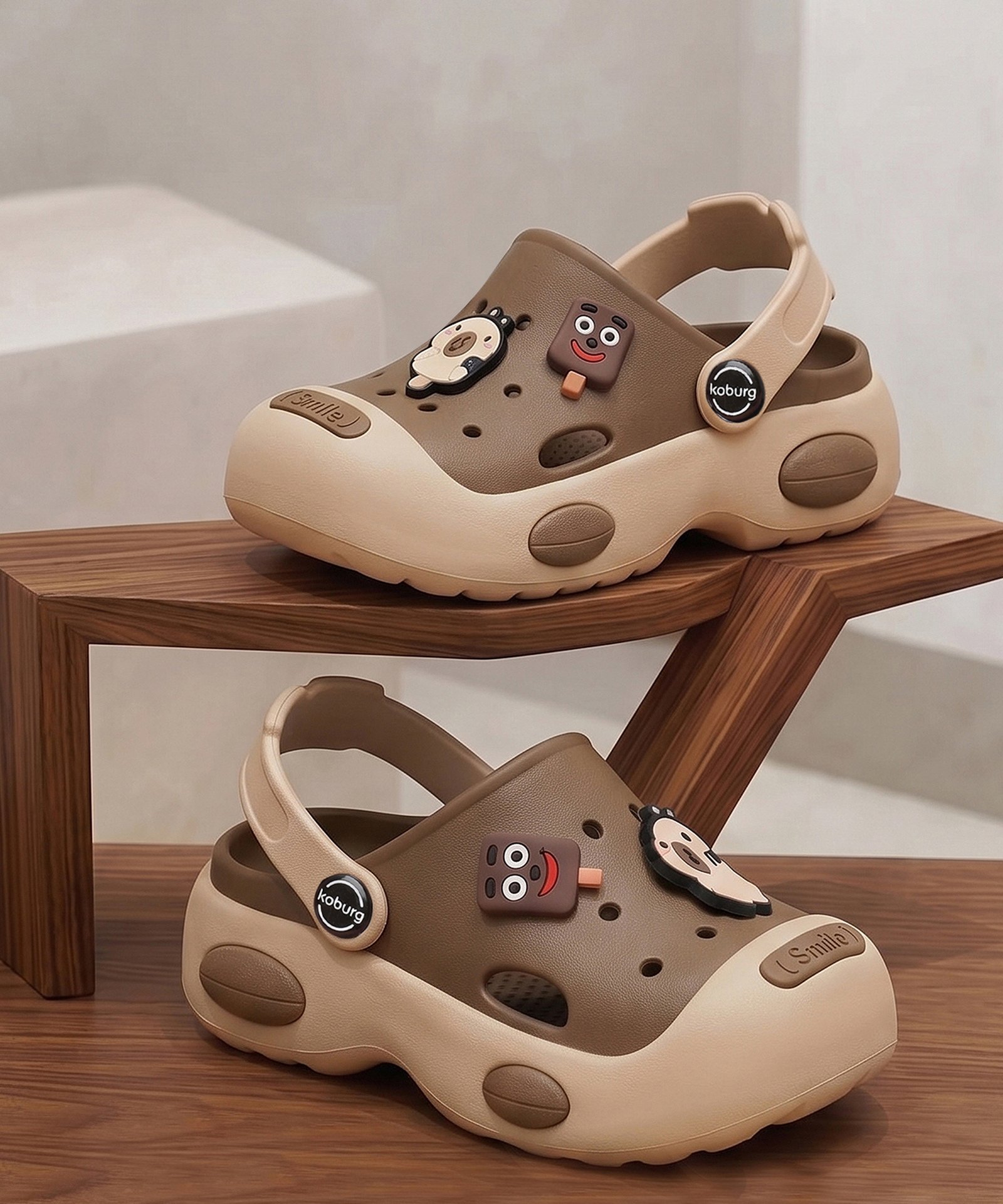 Koburg First Smile Kids Casual Clogs (Cream Beige)