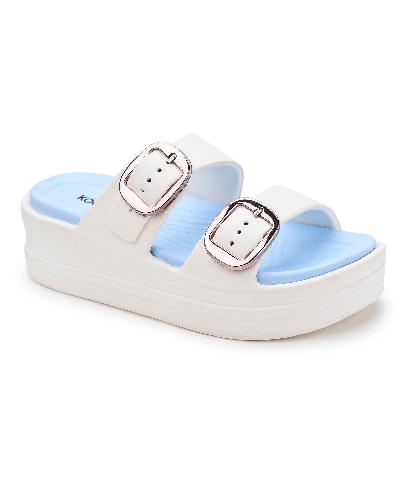 Diva Sandals for Women (White Skyblue) - Image 5