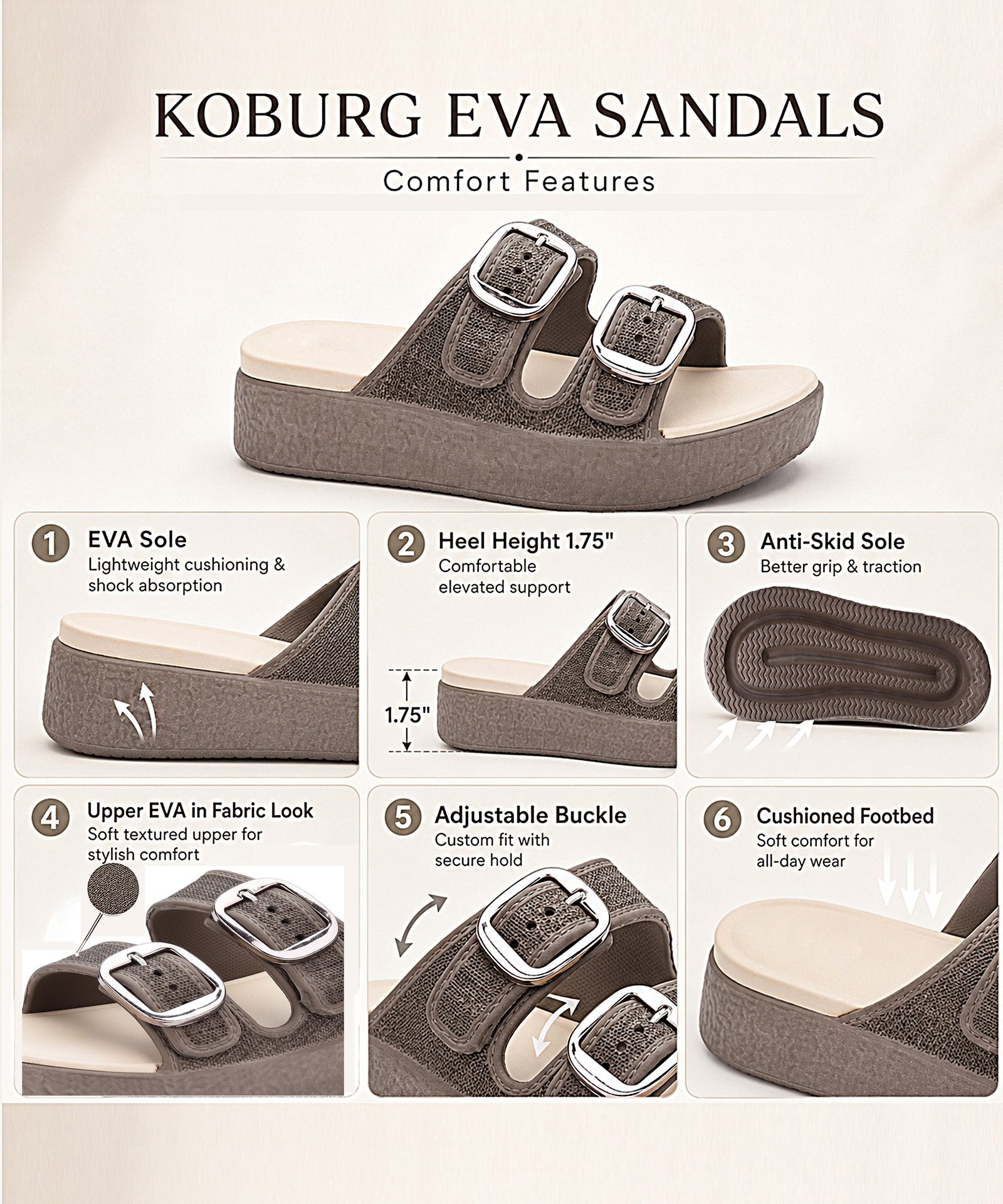 Aura Sandals for Women (Chiku Beige) - Image 5