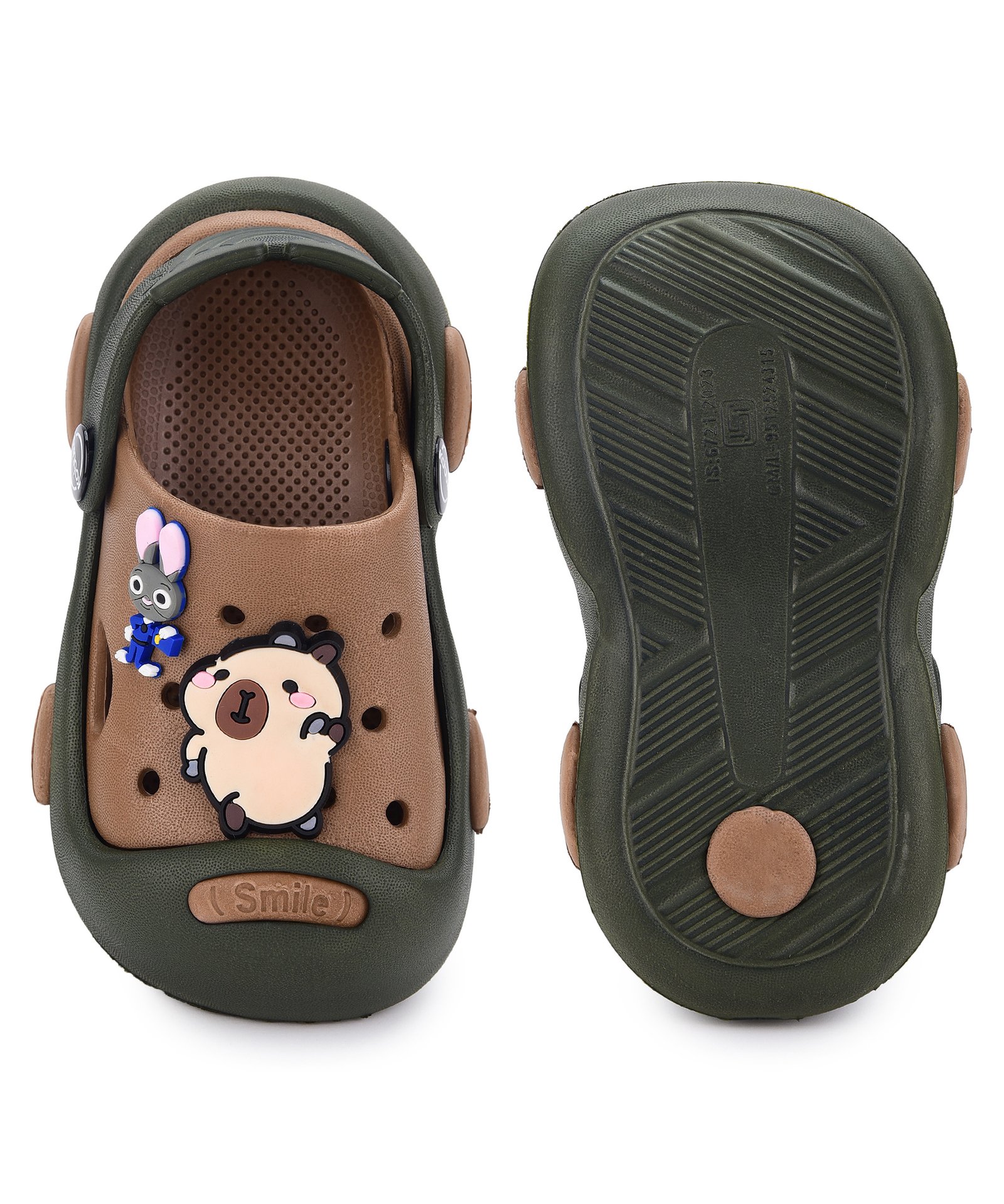 Koburg First Smile Kids Casual Clogs (Green Beige) - Image 7
