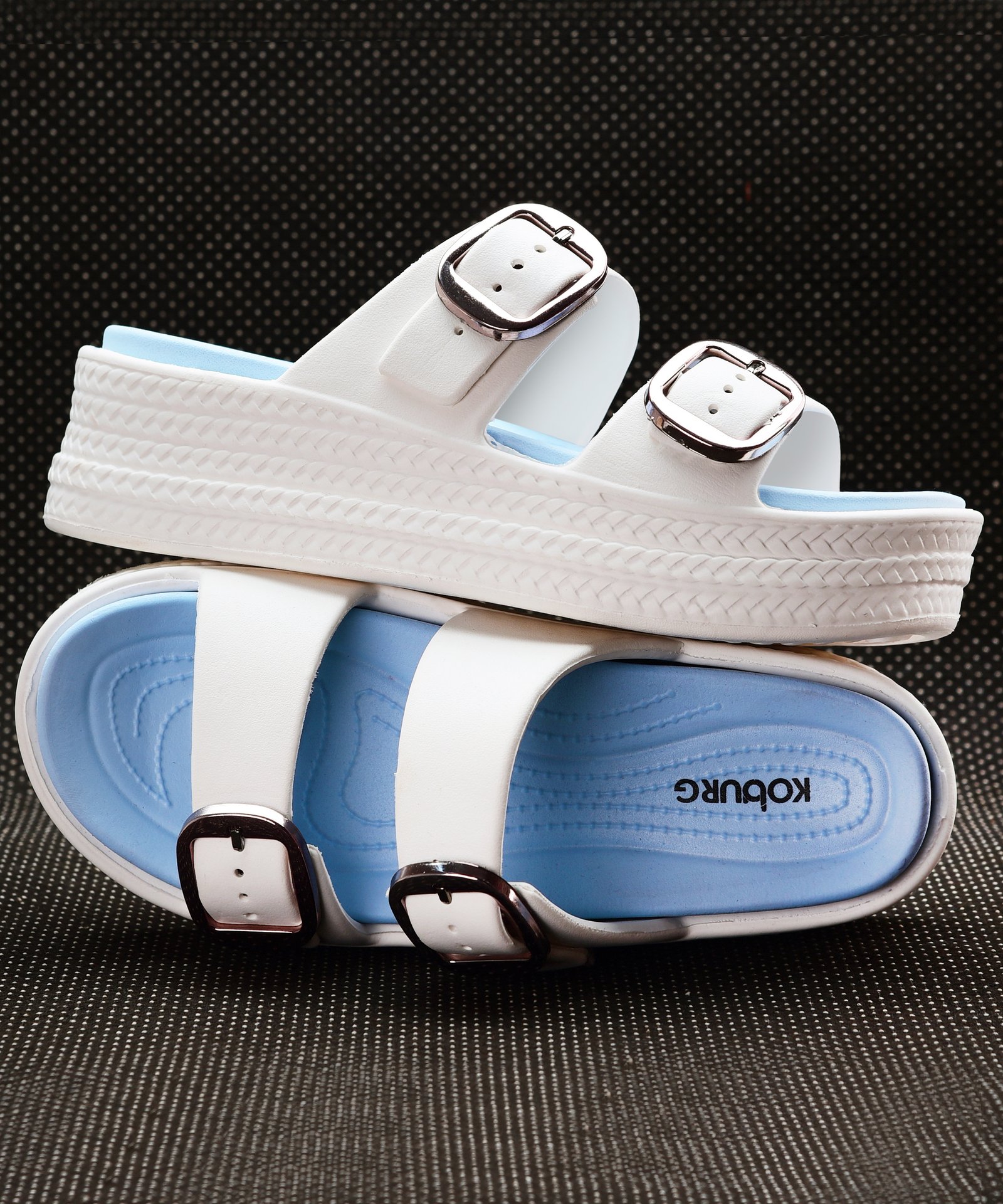 Diva Sandals for Women (White Skyblue)