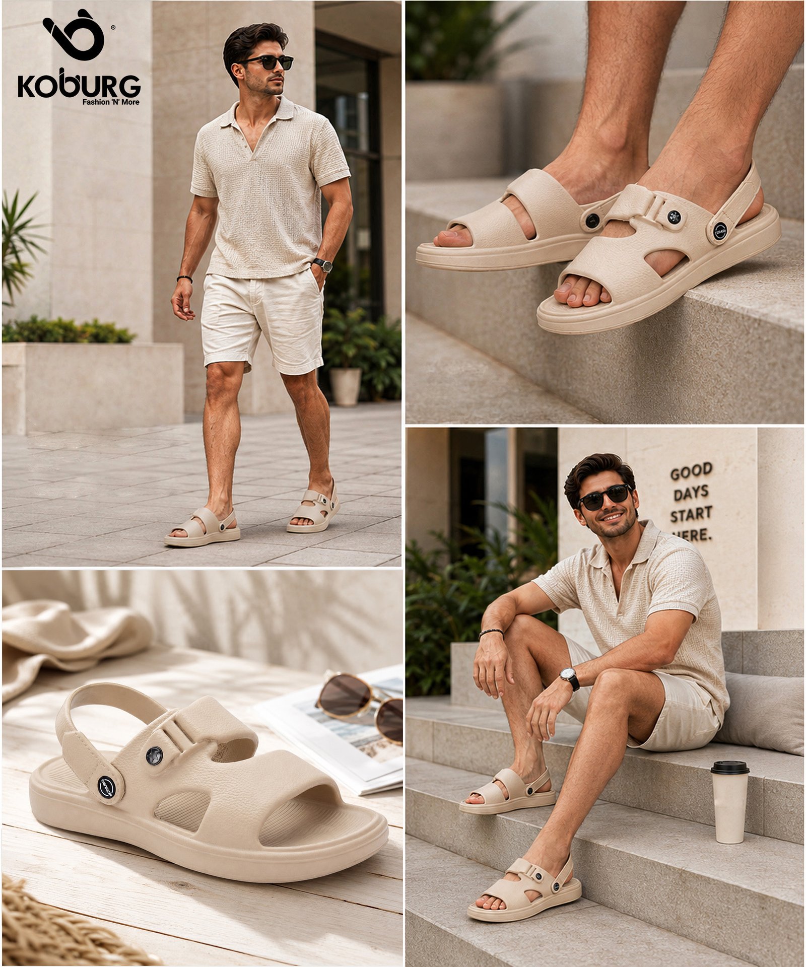 Vista Sandals for Men (Beige) - Image 6