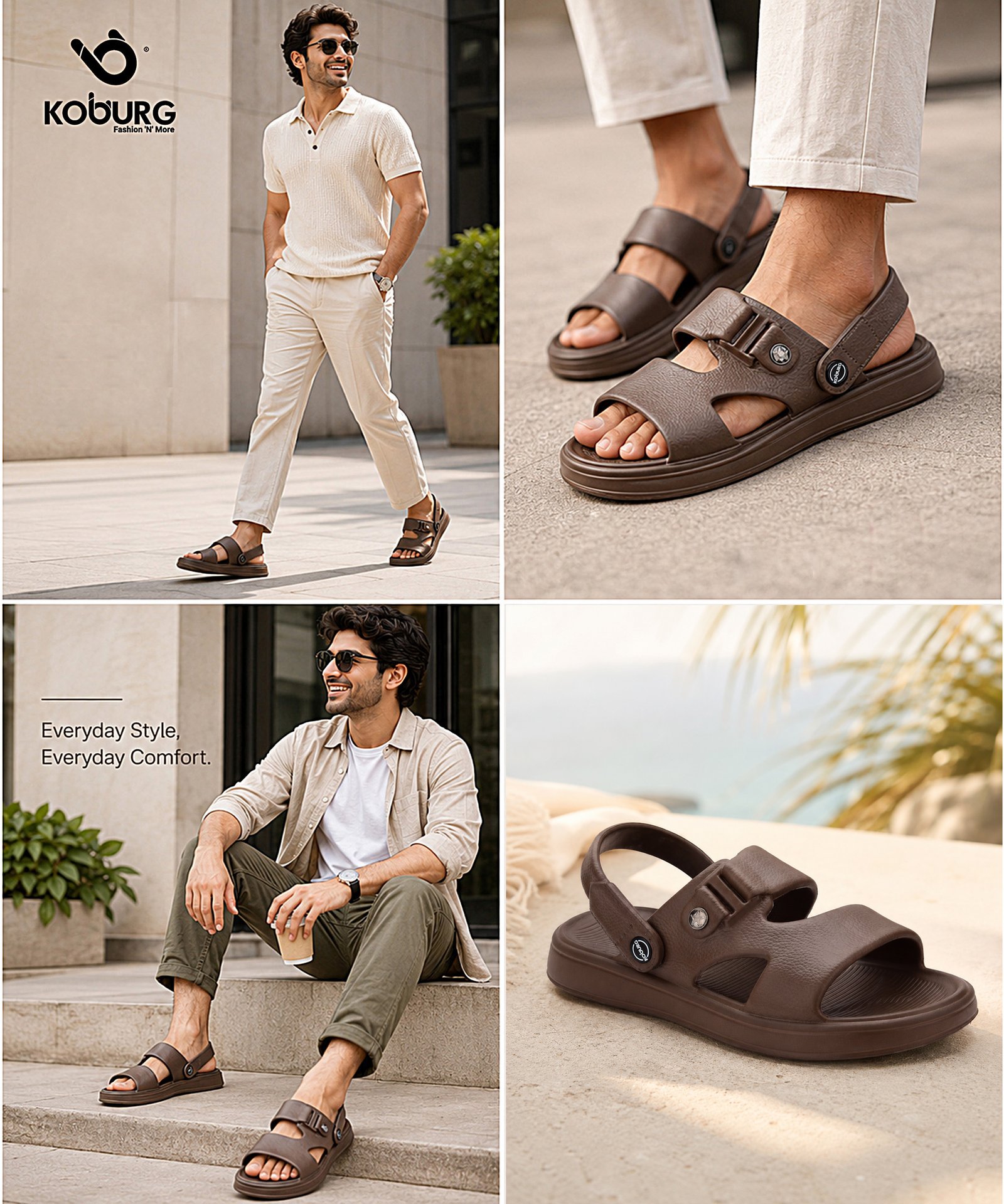 Vista Sandals for Men (Brown) - Image 6