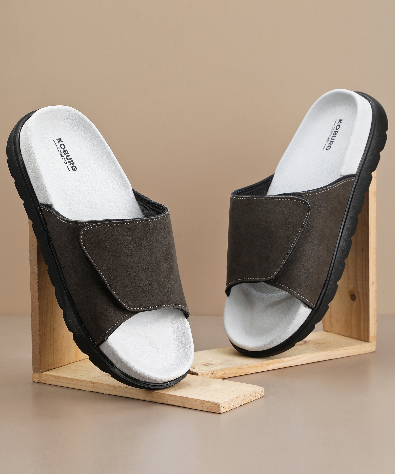 Soft Stride Slide for Men (Brown Grey)