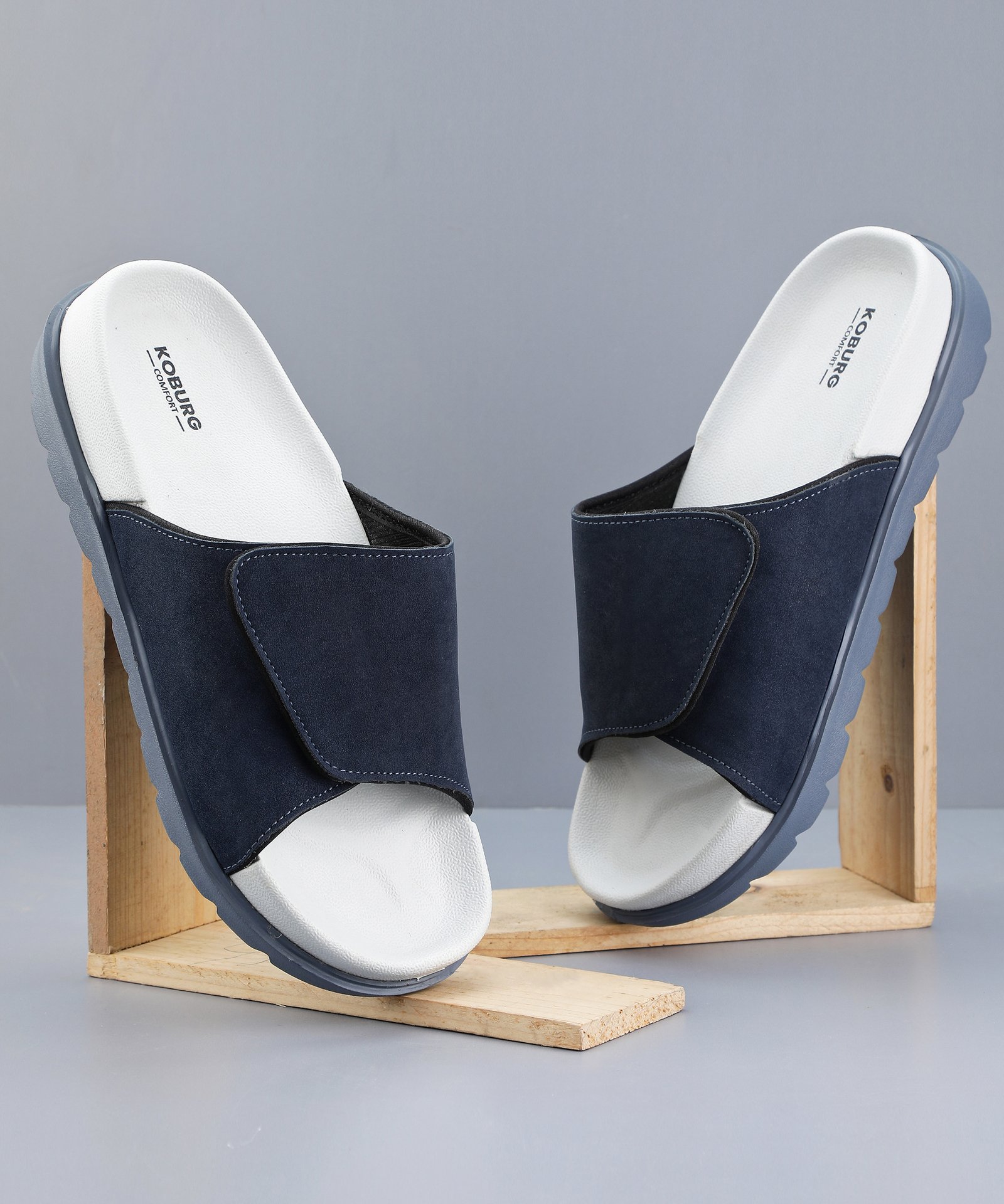 Soft Stride Slide for Men (Navy Blue Grey)