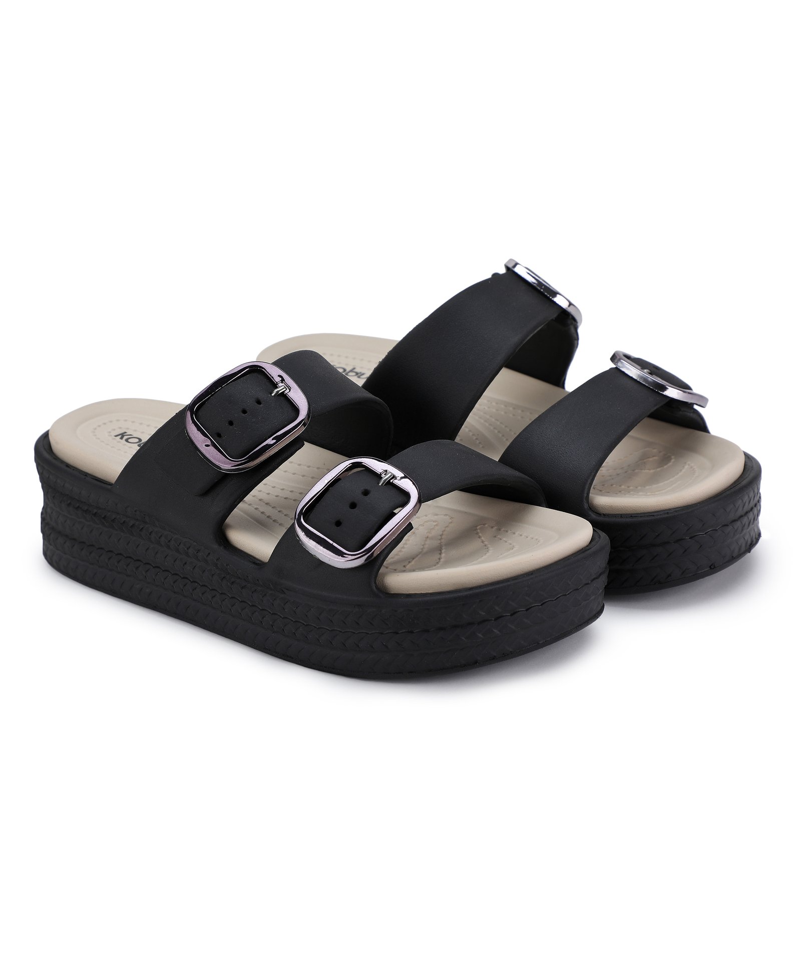 Diva Sandal for Women (Black Beige) - Image 4